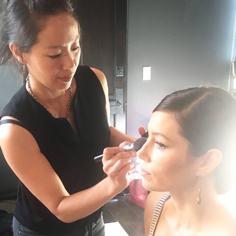 Kara Yoshimoto Bua and Jessica Biel