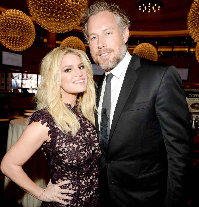 Jessica Simpson and Eric Johnson attend the 2016 YMA Fashion Scholarship Fund Geoffrey Beene National Scholarship Awards Dinner at Marriott Marquis Times Square on January 12, 2016.