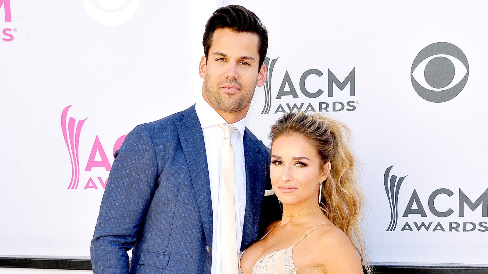 Eric Decker and Jessie James Decker arrive at the 52nd Academy Of Country Music Awards on April 2, 2017 in Las Vegas, Nevada.