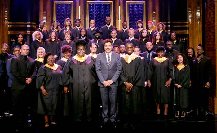 The Houston Choir with Host Jimmy Fallon on September 5, 2017