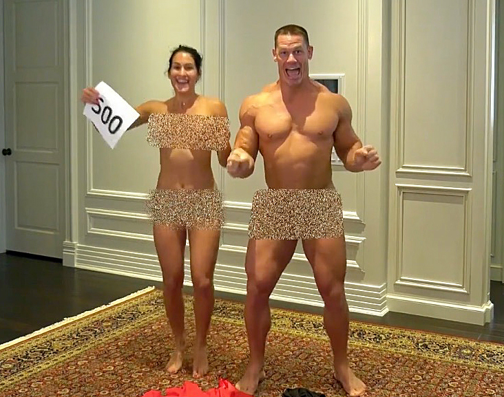 John Cena, Nikki Bella Get Naked to Celebrate YouTube Milestone