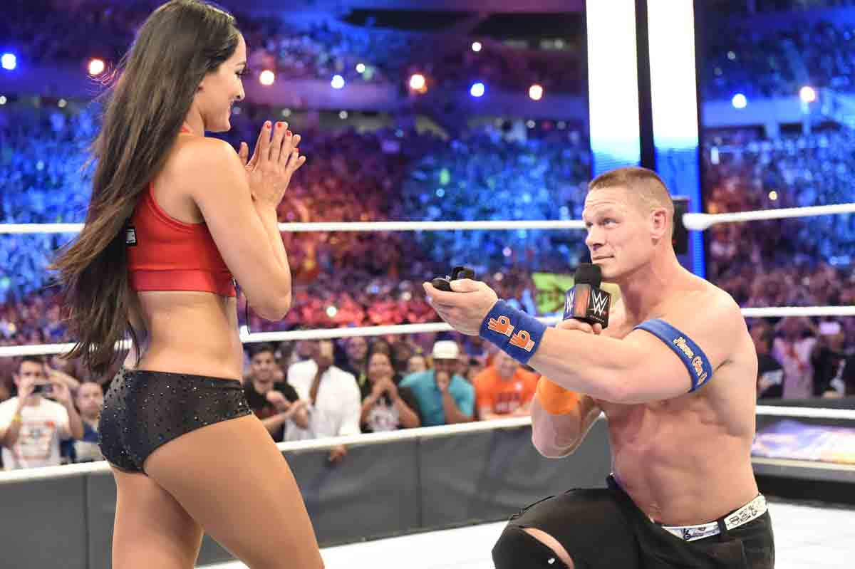 John Cena Proposes to Nikki Bella During WrestleMania 33