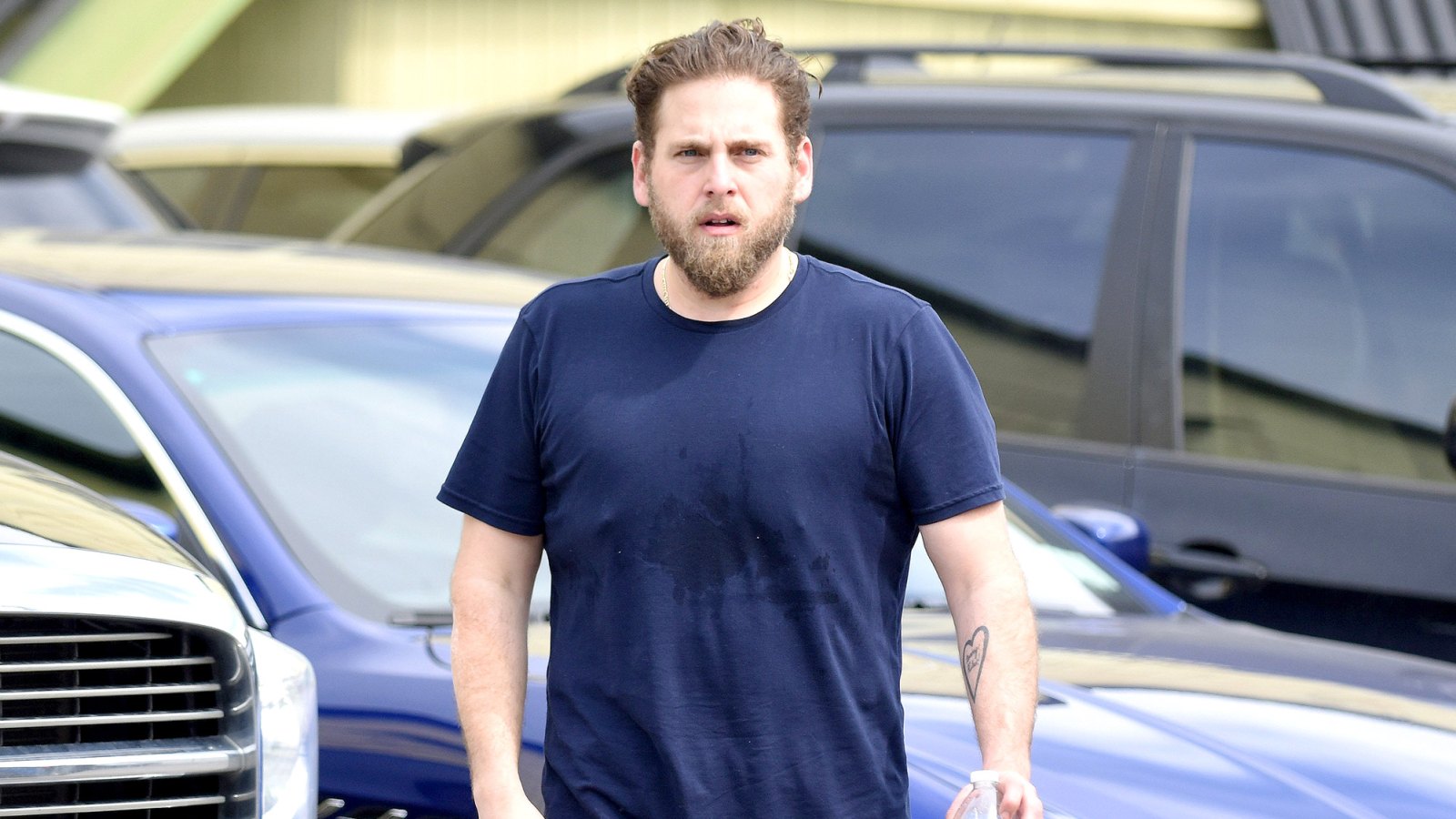 Jonah Hill leaves the gym in Los Angeles on March 11.