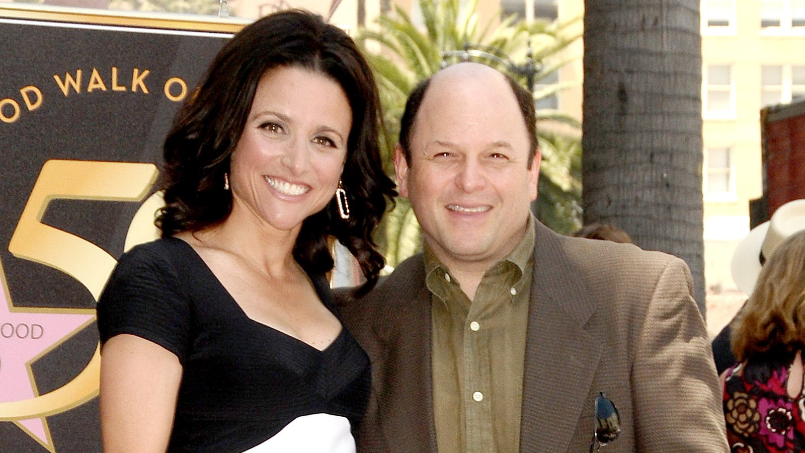 Julia Louis-Dreyfus and Jason Alexander attend Julia Louis-Dreyfus' induction into the Hollywood Walk of Fame on May 4, 2010 in Hollywood, California.