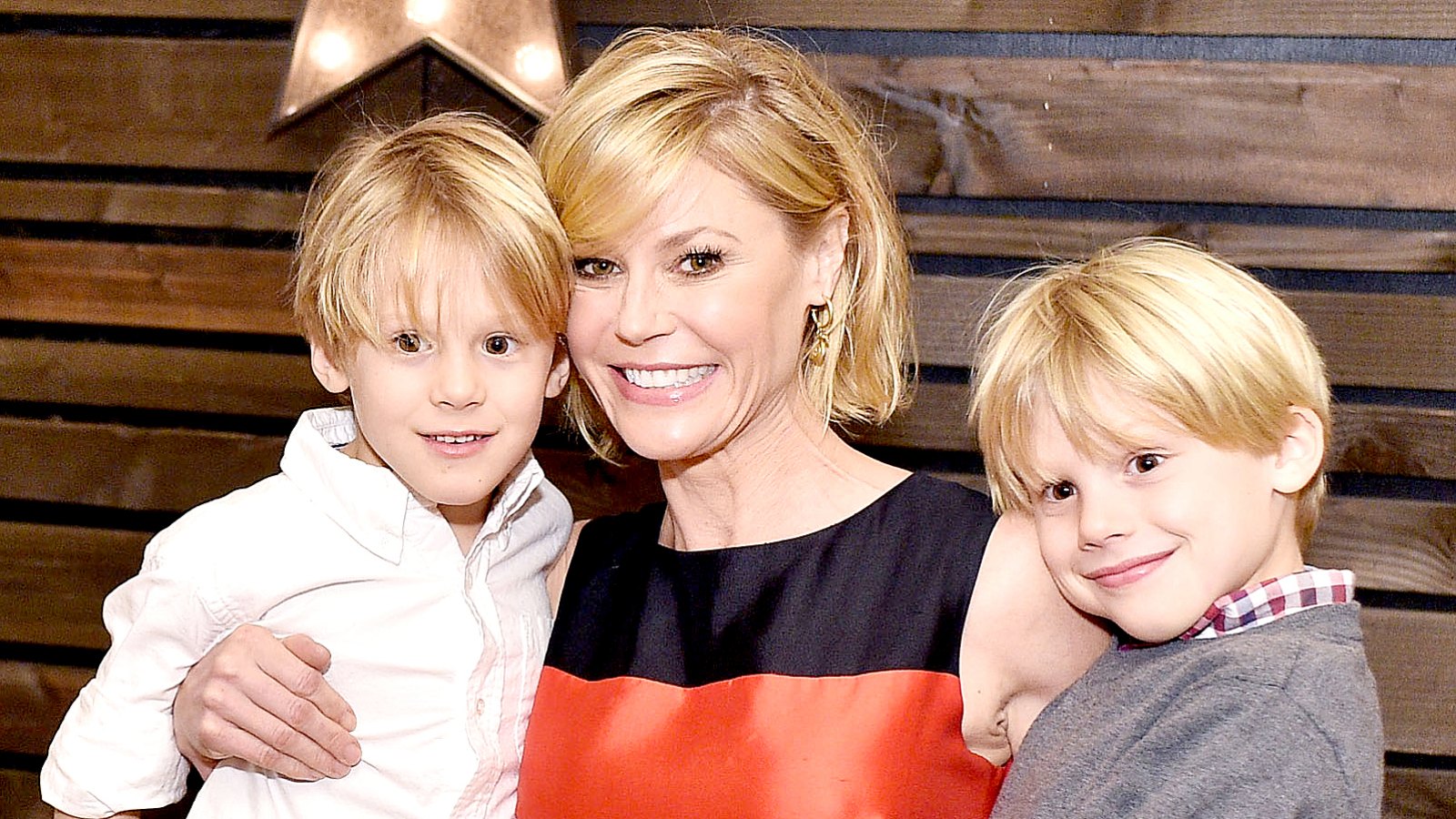 Julie Bowen and sons attend the Baby2Baby Holiday Party Presented By Tiny Prints At Montage Beverly Hills on December 6, 2015 in Beverly Hills, California.