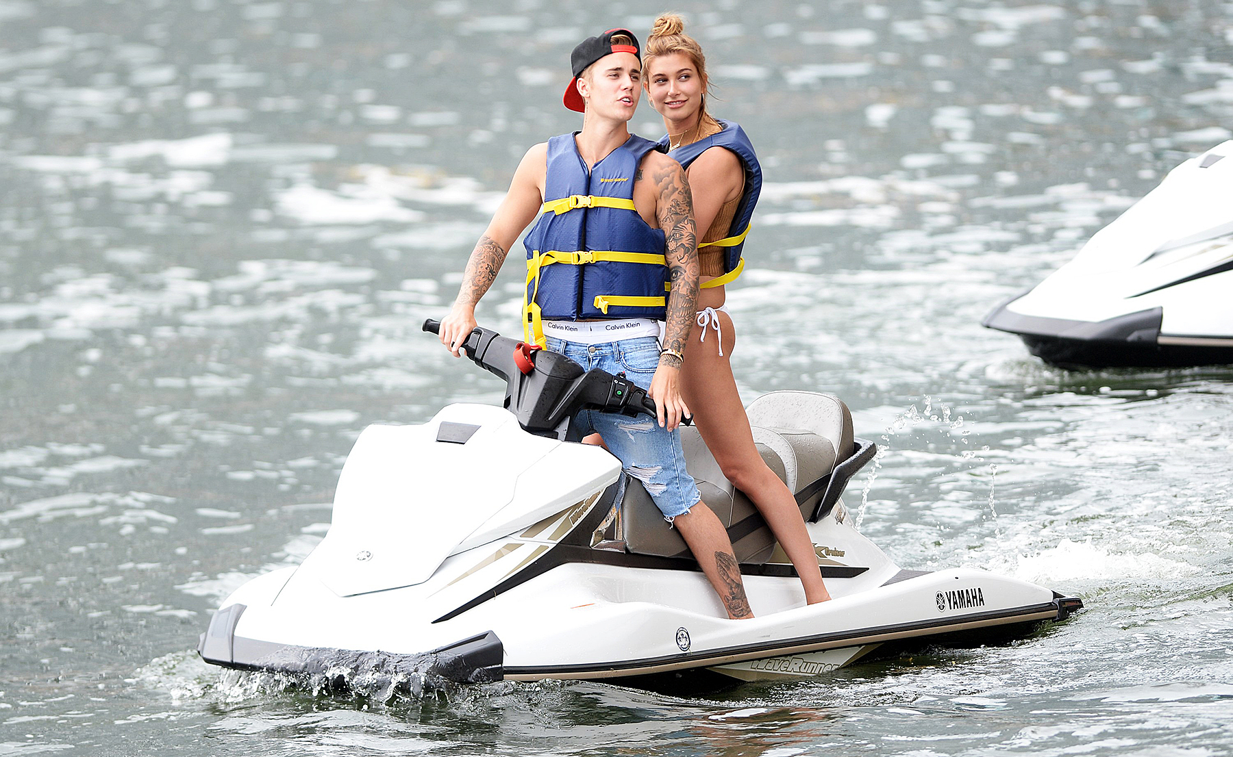 Justin Bieber and Hailey Baldwin jet skiing in Miami