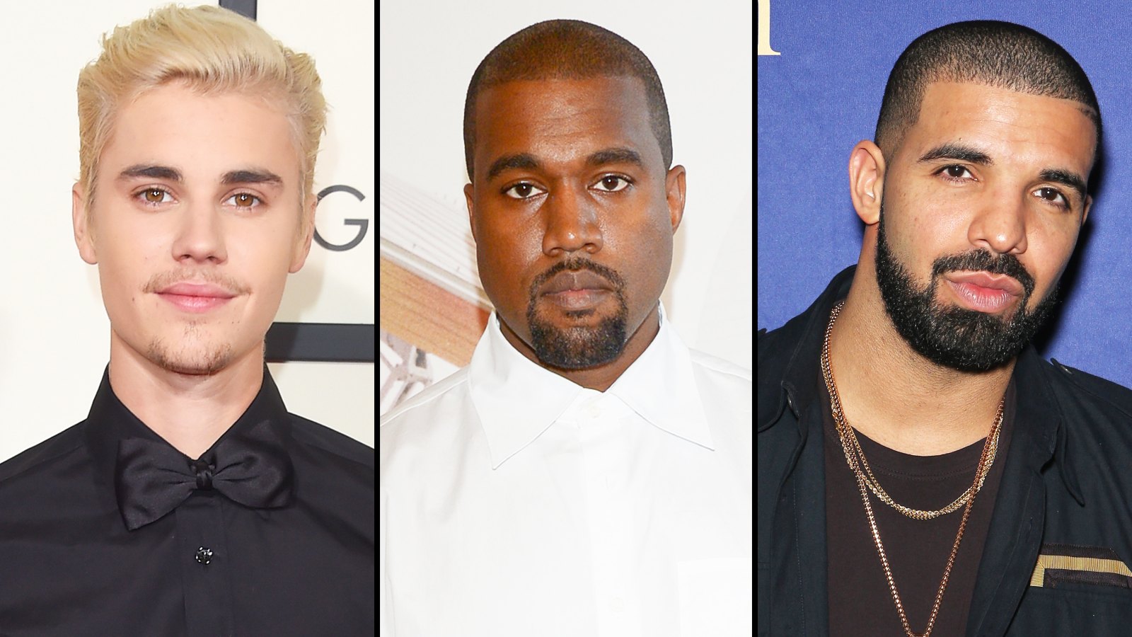 Justin Bieber, Kanye West and Drake