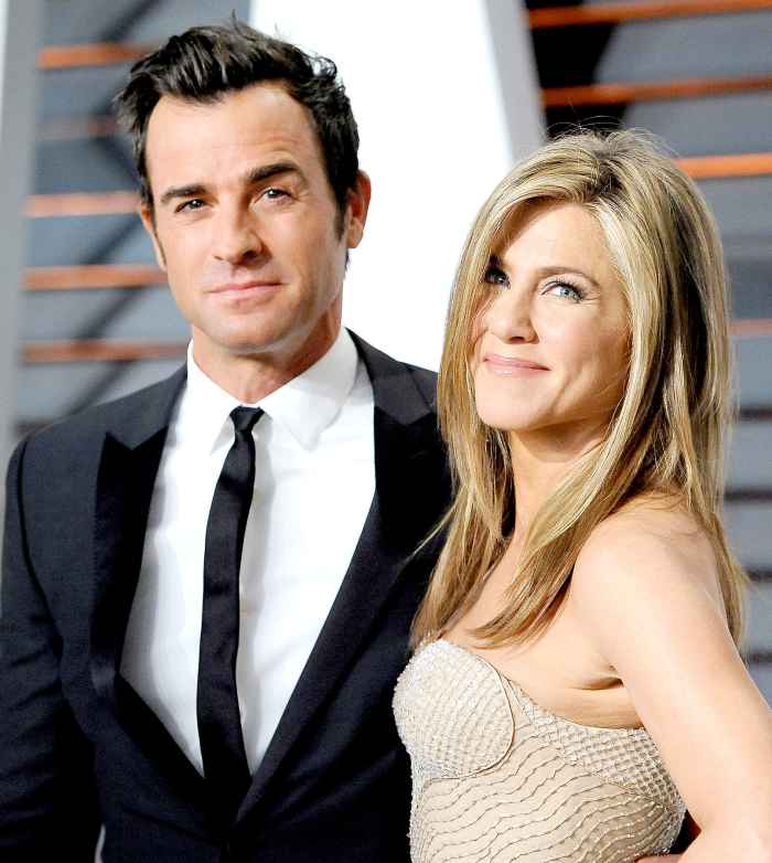 Justin Theroux and Jennifer Aniston arrive at the 2015 Vanity Fair Oscar Party Hosted By Graydon Carter at Wallis Annenberg Center for the Performing Arts on February 22, 2015 in Beverly Hills, California.