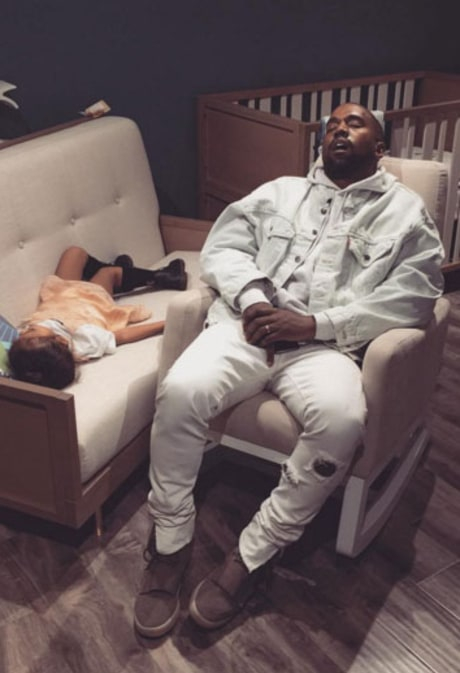 Kanye West, North West Fall Asleep During Shopping Trip With Kim Kardashian: Photo