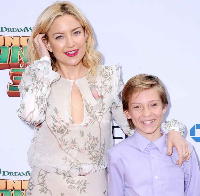 Kate Hudson and son Ryder Robinson arrive at the Premiere of DreamWorks and Twentieth Century Fox's 'Kung Fu Panda 3' at TCL Chinese Theatre on January 16, 2016 in Hollywood, California.
