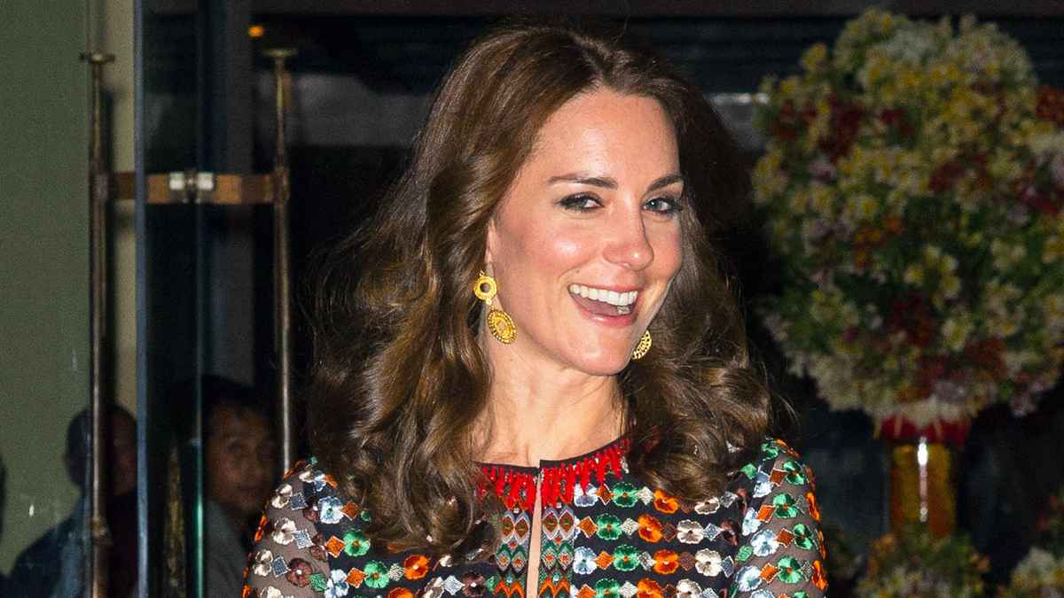 Kate Middleton Dazzles in Colorful Fitted Gown | Us Weekly Kate Middleton Dazzles in Colorful Fitted Gown | Us Weekly