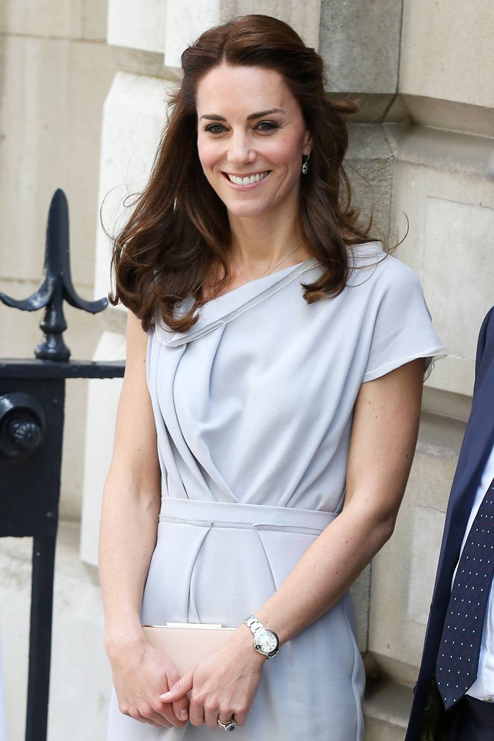 green emerald velvet dress Kate Middleton Ice Blue Satin V-Neck Dress Bahamas Reception 2022 main image 1