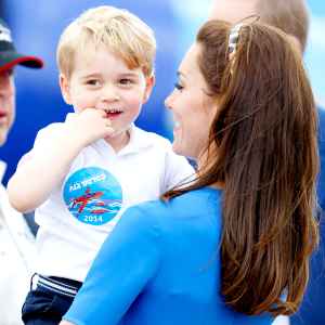 Prince George of Cambridge and Catherine, Duchess of Cambridge visit the Royal International Air Tattoo at RAF Fairford on July 8, 2016 in Fairford, England.