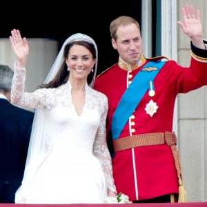 Catherine, Duchess of Cambridge and Prince William, Duke of Cambridge on the balcony at Buckingham Palace, following their wedding at Westminster Abbey on April 29, 2011 in London, England.