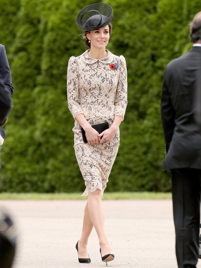 Catherine, Duchess of Cambridge attends a service to mark the 100th anniversary of the beginning of the Battle of the Somme at the Thiepval memorial to the Missing on July 1, 2016 in Thiepval, France.