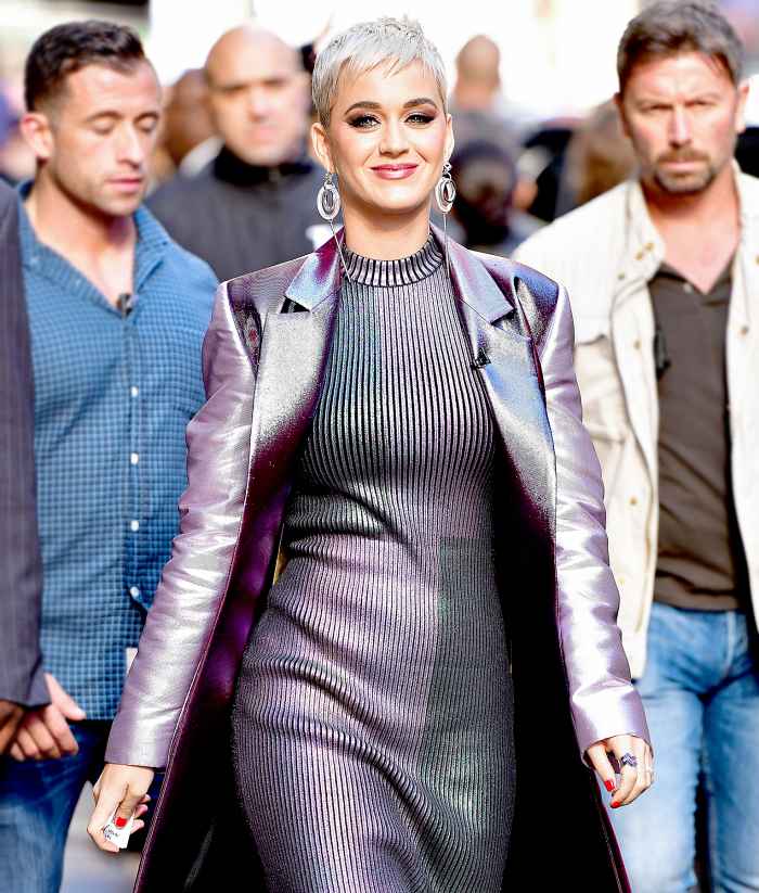 Katy Perry leaves ABC's "Good Morning America" in Times Square on October 4, 2017 in New York City.