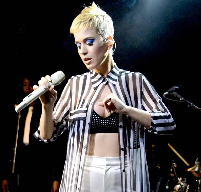 Katy Perry performing at the launch party for the new Capital Breakfast show with Roman Kemp, at the small Water Rats pub in London, the venue where she made her UK debut 10 years ago on May 25, 2017.