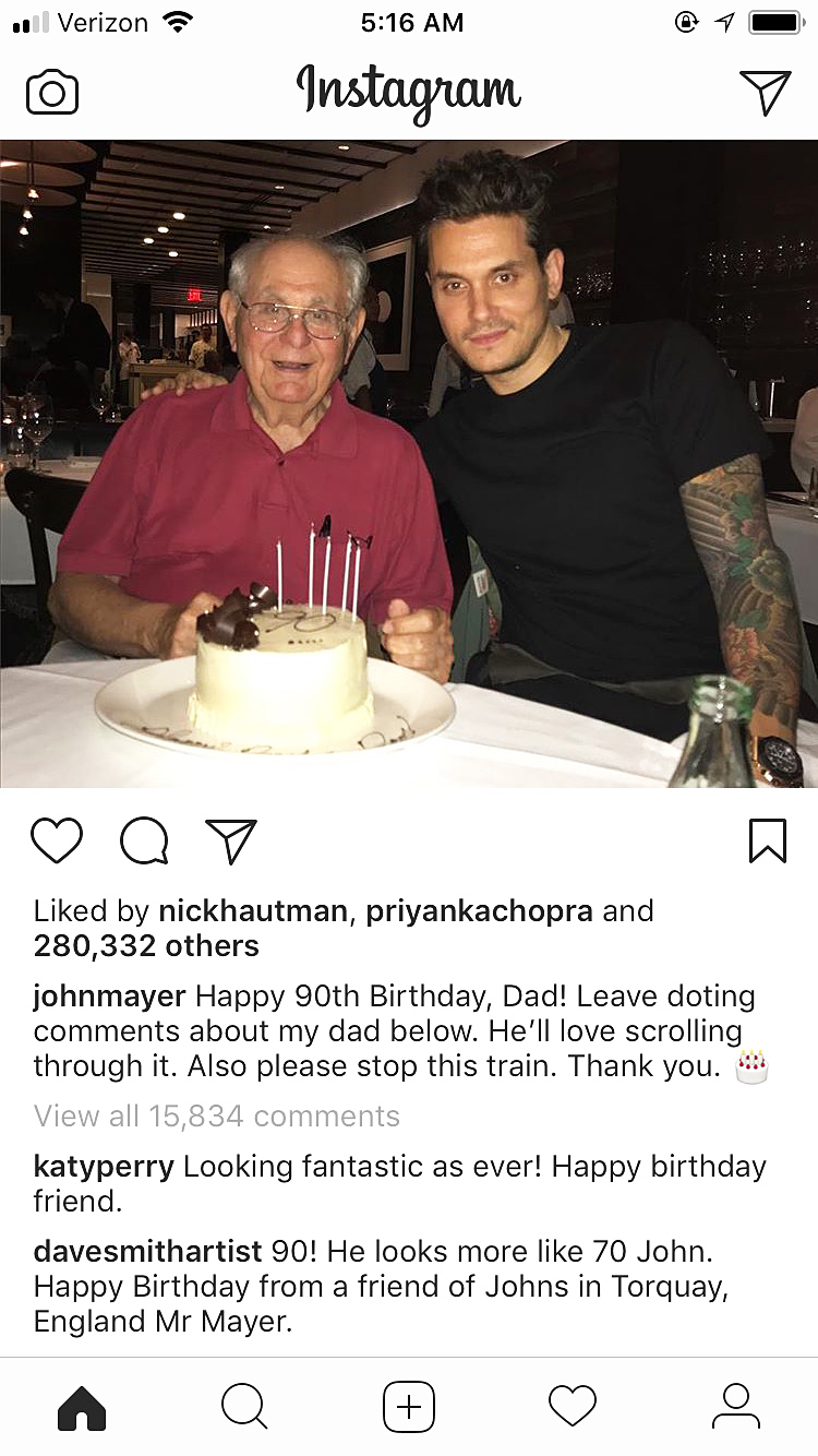 Katy Perry Wishes John Mayer's Dad a Happy Birthday: Photo