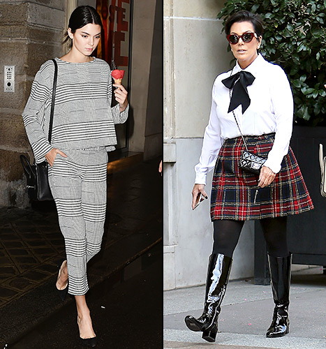 Kendall Jenner and Kris Jenner - Plaid