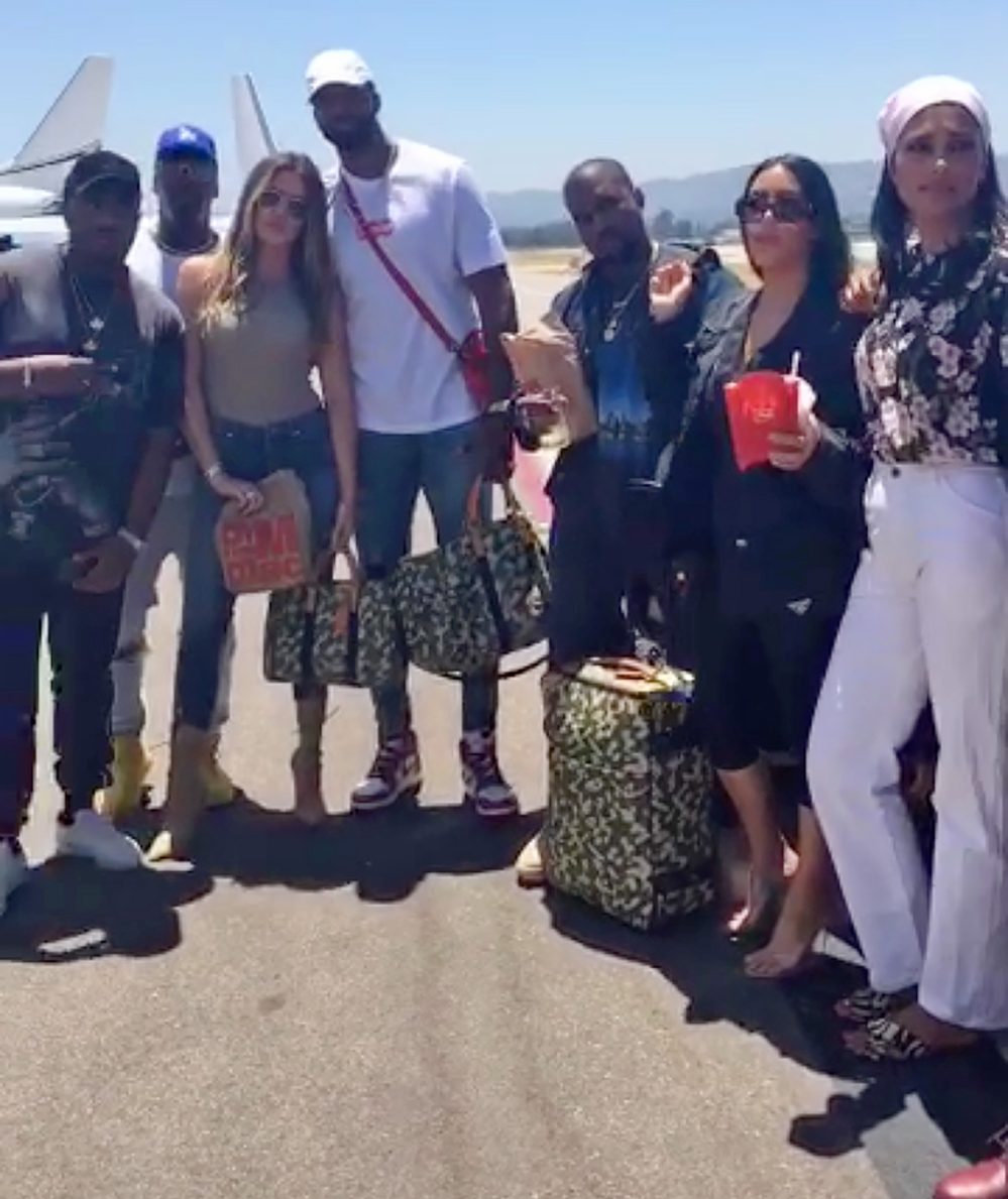 Khloe Kardashian, Tristan Thompson, Kanye West, Kim Kardashian and Rachel Roy