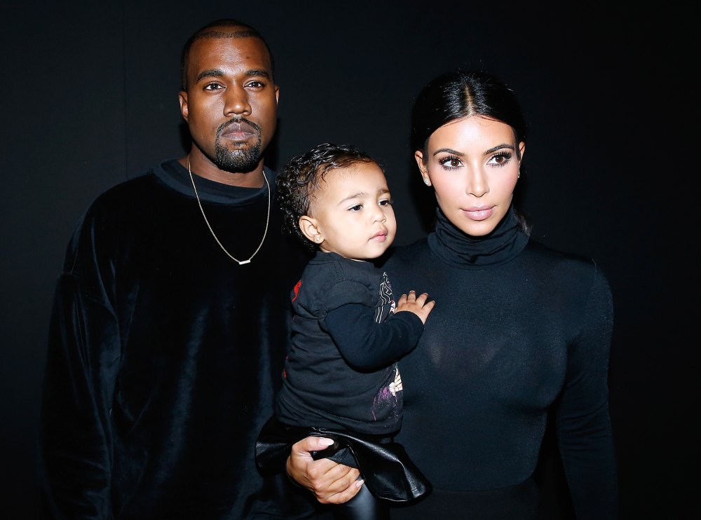Kanye West and Kim Kardashian with North West