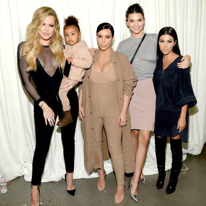 North West and Kim Kardashian West attend Kanye West Yeezy Season 2 during New York Fashion Week at Skylight Modern on September 16, 2015 in New York City.