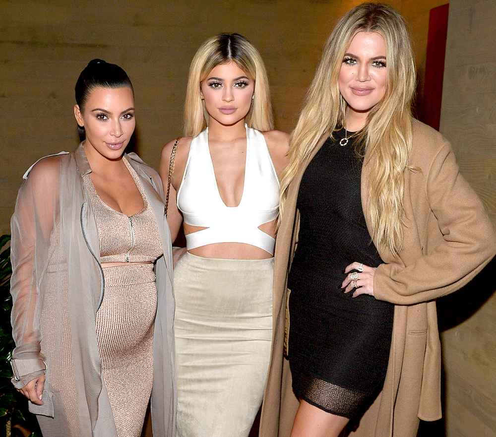 Kim Kardashian West, Kylie Jenner, Khloe Kardashian host a dinner and preview of their new apps launching soon at Nobu Malibu on September 1, 2015 in Malibu, California.