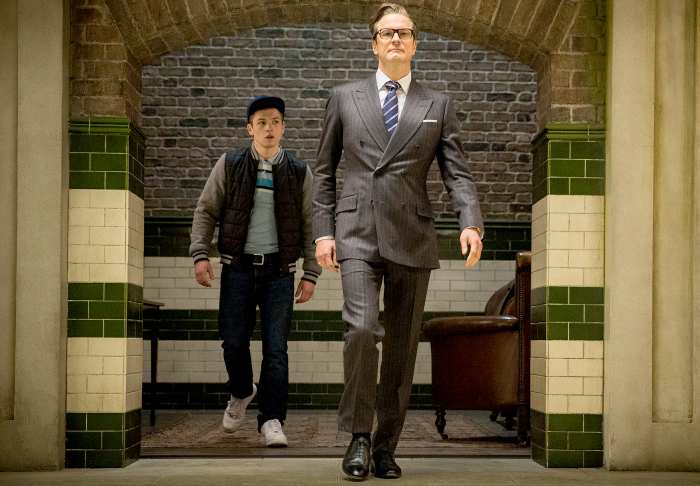 Colin Firth and Taron Egerton in Kingsmen: Secret Service