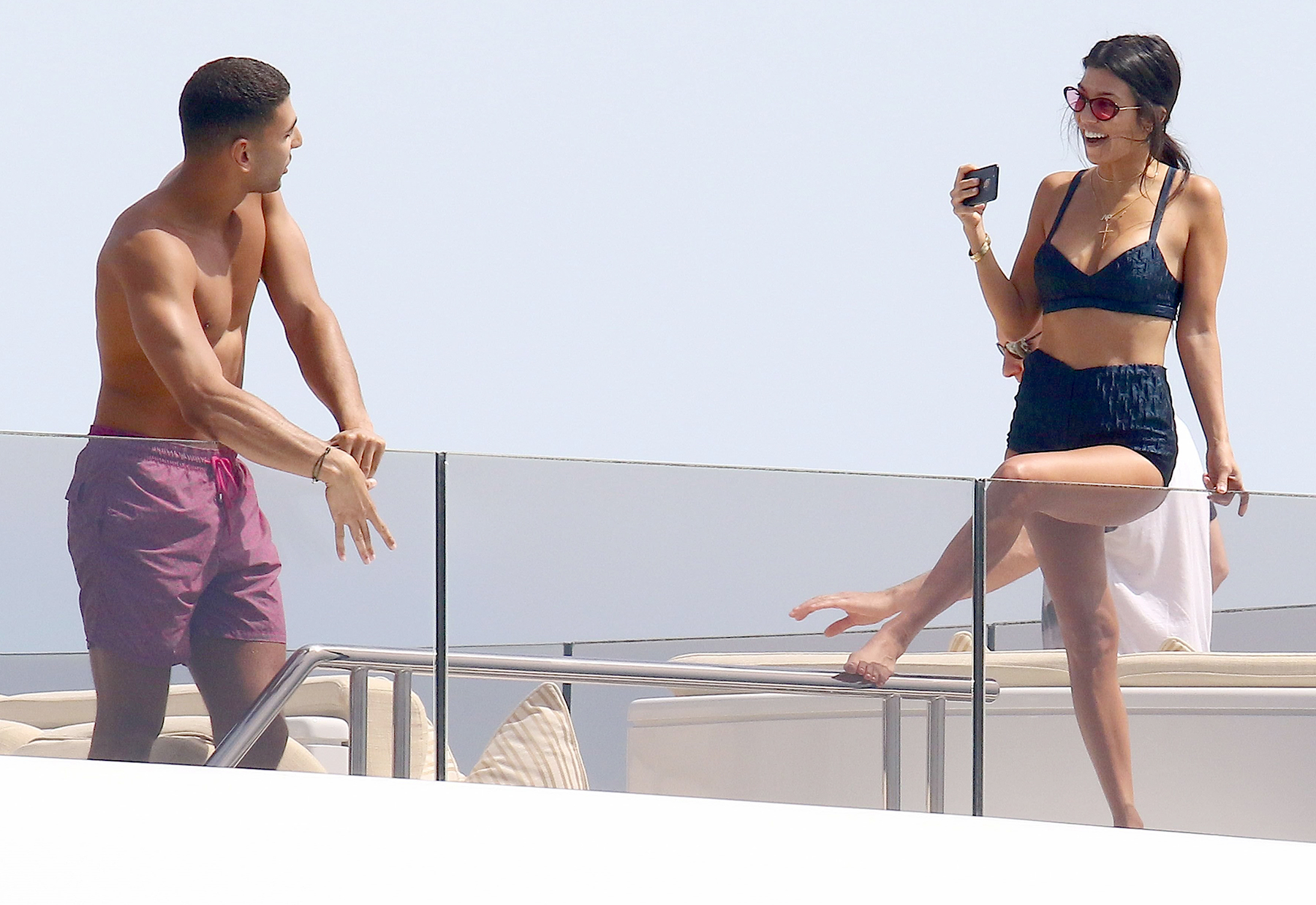 Relaxing A In On Leaked Bikini Kourtney Yacht Kardashian Blue