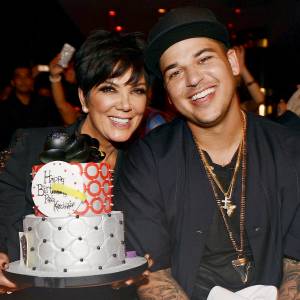 Rob Kardashian celebrates his birthday with his mom Kris Jenner at 1OAK Nightclub on March 15, 2013 in Las Vegas, Nevada.