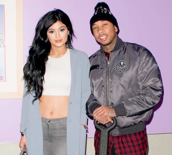 Kylie Jenner and Tyga arrive bearing gifts at the LA Gear Presents Teen Impact holiday party hosted by Tyga at Children's Hospital LA on Dec. 15, 2014, in Los Angeles.