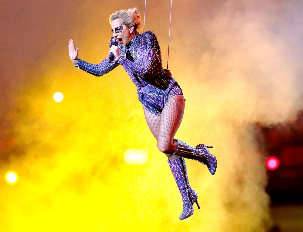 Lady Gaga performs during the Pepsi Zero Sugar Super Bowl LI Halftime Show at NRG Stadium on Feb. 5, 2017, in Houston.