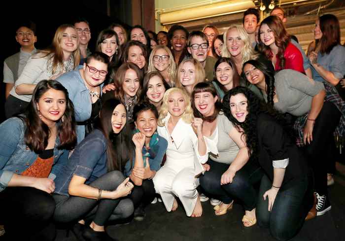 Lady Gaga with sexual assault survivors at Oscars 2016