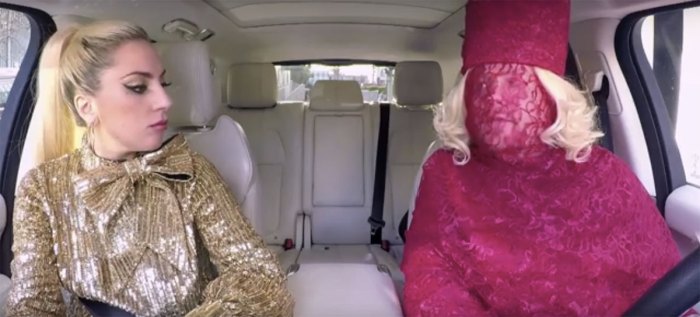 Lady Gaga takes in James Corden's attempt to replicate her style