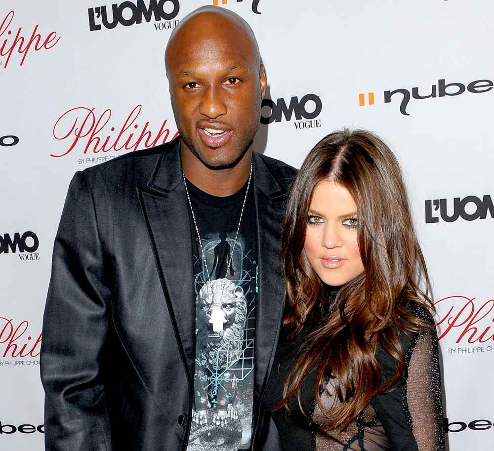 Khloé Kardashian and Lamar Odom arrive at the Philippe restaurant grand opening in West Hollywood on October 12, 2009.