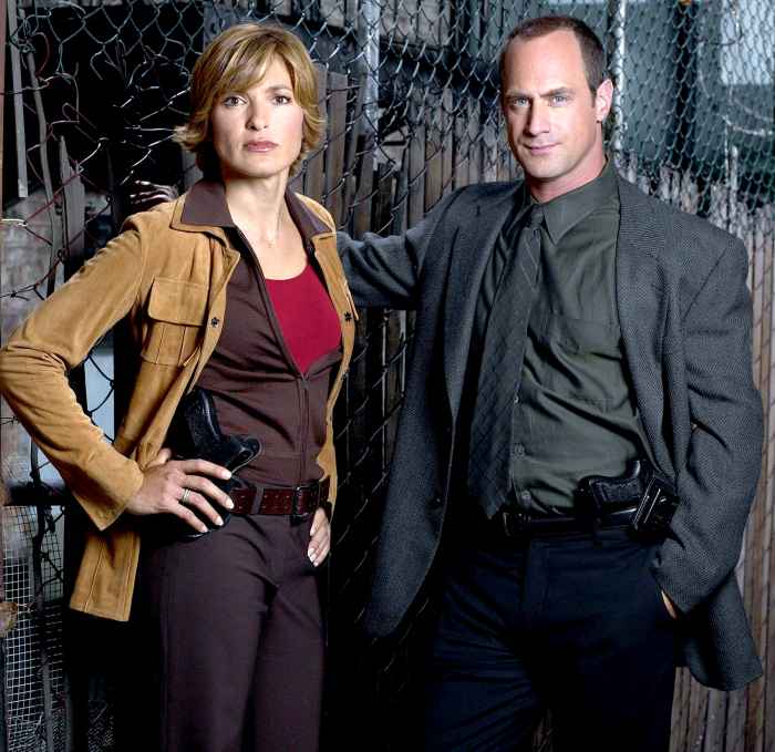 Mariska Hargitay as Detective Olivia Benson and Christopher Meloni as Detective Elliot Stabler