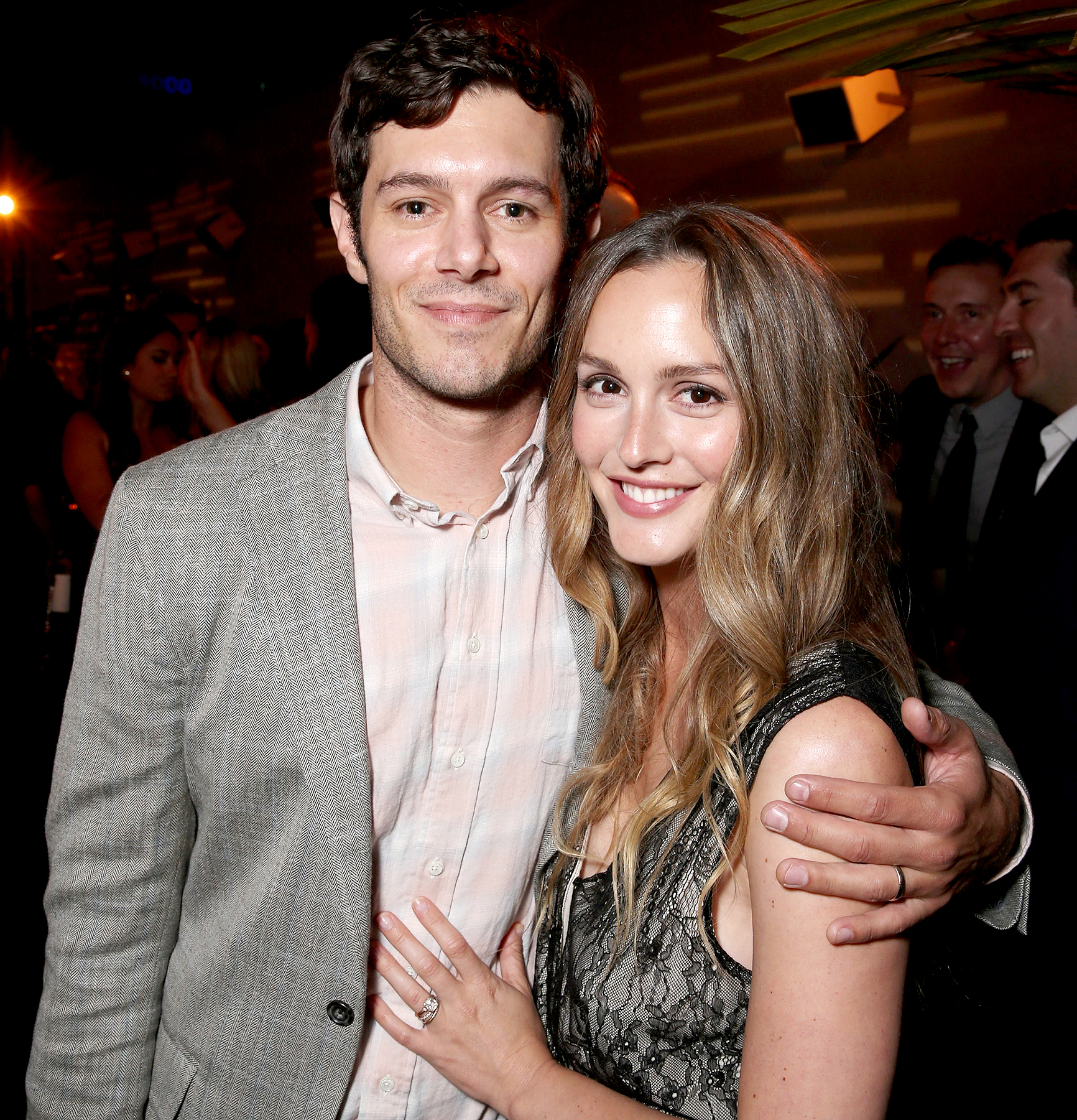 Adam Brody and Leighton Meester attend the after party for the premiere pf Crackle's "Startup" on August 23, 2016 in Los Angeles, California.
