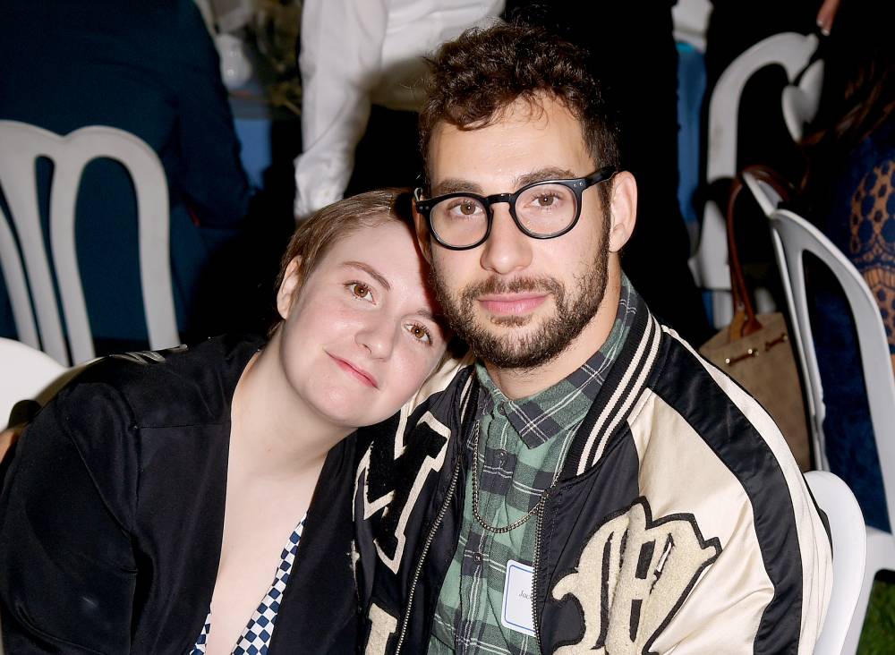 Lena Dunham and musician Jack Antonoff attend The Rape Foundation's annual brunch at Greenacres, The Private Estate of Ron Burkle on October 4, 2015 in Beverly Hills, California.