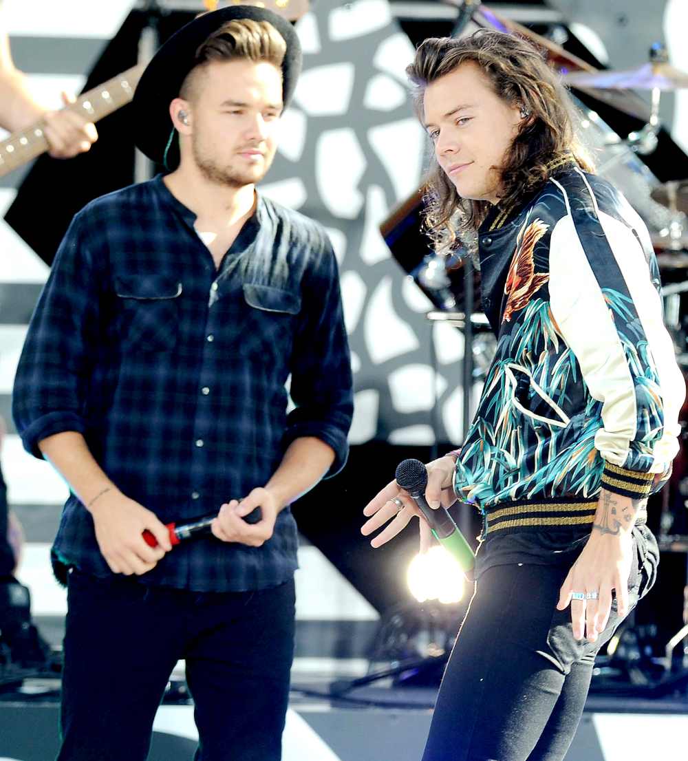 Liam Payne and Harry Styles perform on Good Morning America in 2015.