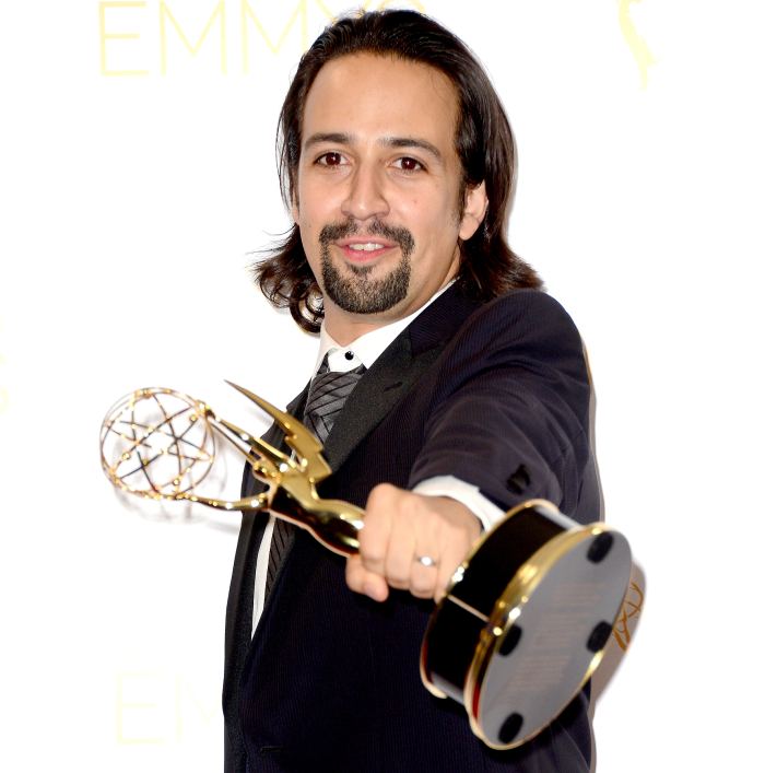 Lin-Manuel Miranda poses in the press room during the 2014 Creative Arts Emmy Awards at Nokia Theatre L.A. Live on August 16, 2014 in Los Angeles, California.
