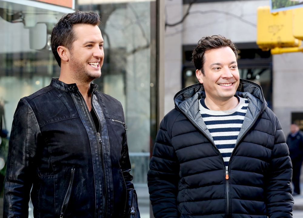Luke Bryan and Jimmy Fallon on March 13, 2017.