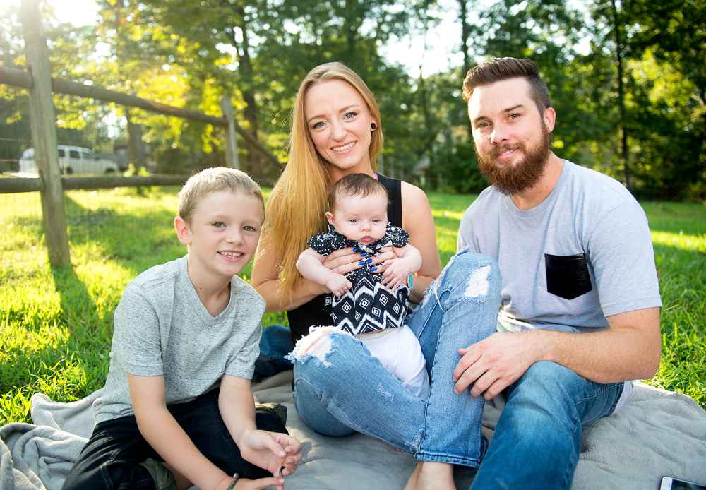 Maci Bookout from MTV's Teen Mom with her daughter Jayde, son Bentley, and husband Taylor photographed at their home in Ooltewah, TN on August 24, 2015.