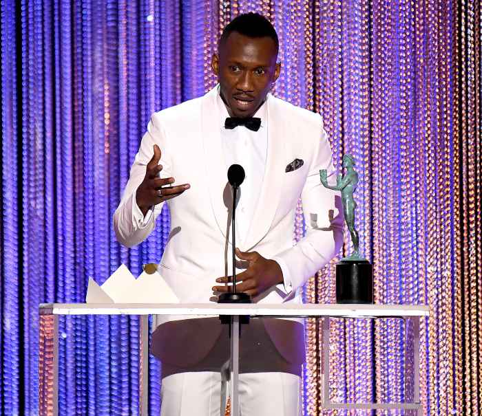 Mahershala Ali accepts the award for Best Male Actor in a Supporting Role for 'Moonlight,' onstage during the 23rd Annual Screen Actors Guild Awards at The Shrine Expo Hall on January 29, 2017 in Los Angeles, California.
