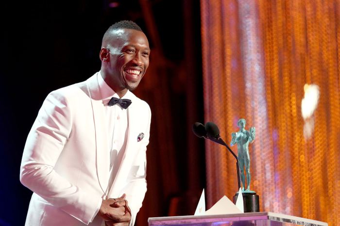 Mahershala Ali, accepting the award for Male Actor in a Supporting Role, during The 23rd Annual Screen Actors Guild Awards at The Shrine Auditorium on January 29, 2017 in Los Angeles, California.