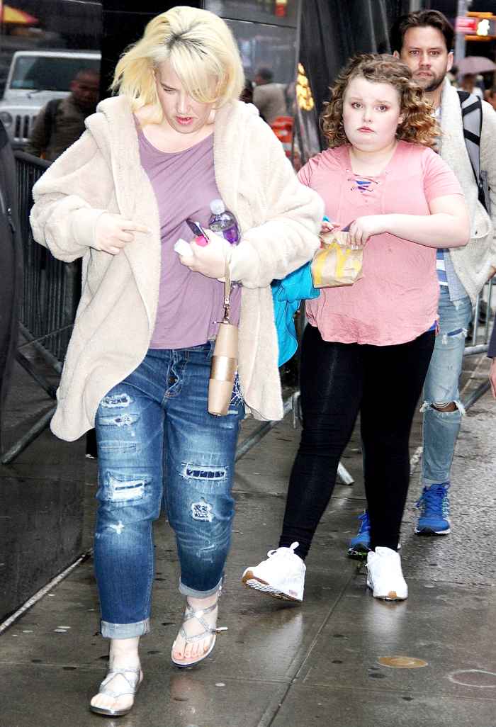 Mama June and Honey Boo Boo arrive outside 'Good Morning America' in New York City's Time Square.