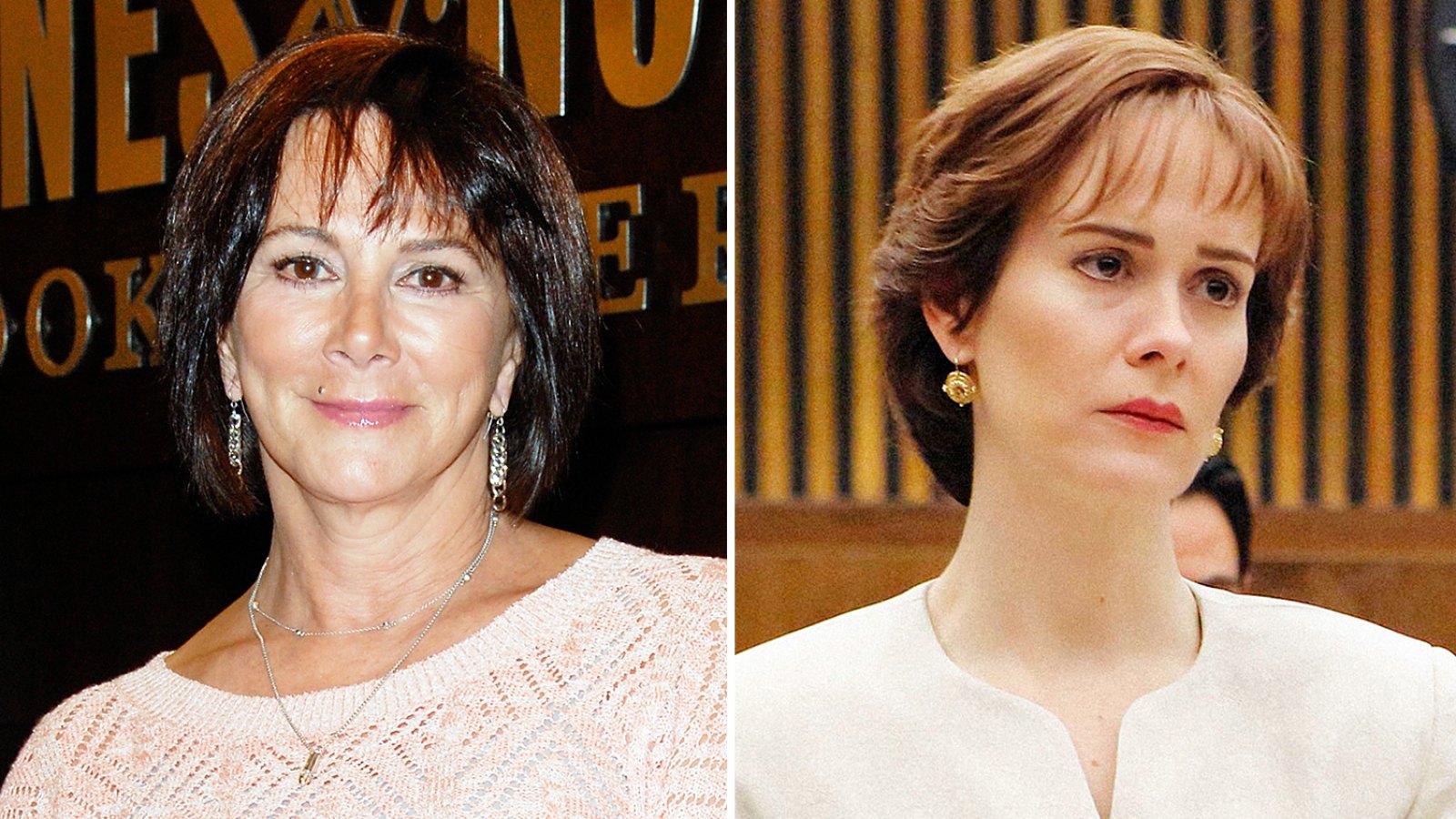 Marcia Clark and Sarah Paulson as Marcia Clark