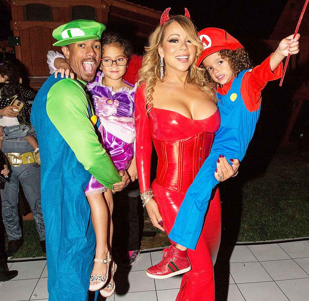 Nick Cannon, Monroe Cannon, Mariah Carey, and Moroccan Cannon attend Mariah Carey's Halloween Party on October 22, 2016 in Los Angeles, California.