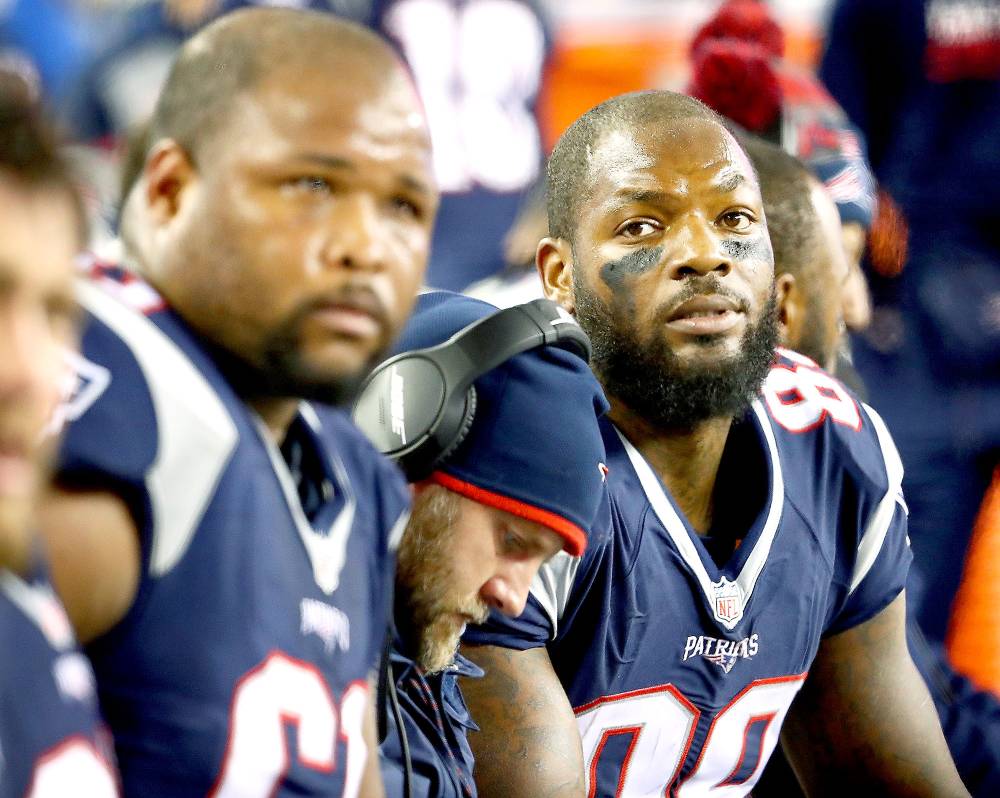 Martellus Bennett #88 of the New England Patriots looks on during a game against the Baltimore Ravens at Gillette Stadium on Dec. 12, 2016, in Foxboro, MA.