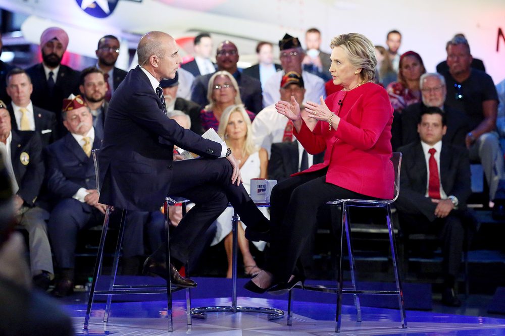 Matt Lauer Hillary Clinton Commander-in-Chief Forum