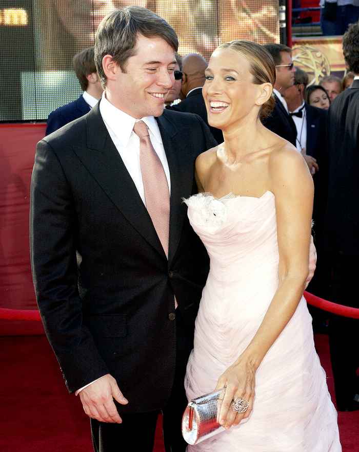 Matthew Broderick and Sarah Jessica Parker during The 55th Annual Primetime Emmy Awards - Arrivals at The Shrine Theater in Los Angeles, California, United States in 2003.